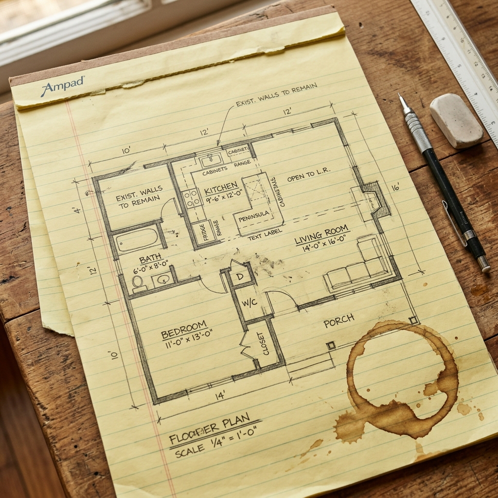 Hand-drawn architectural sketch